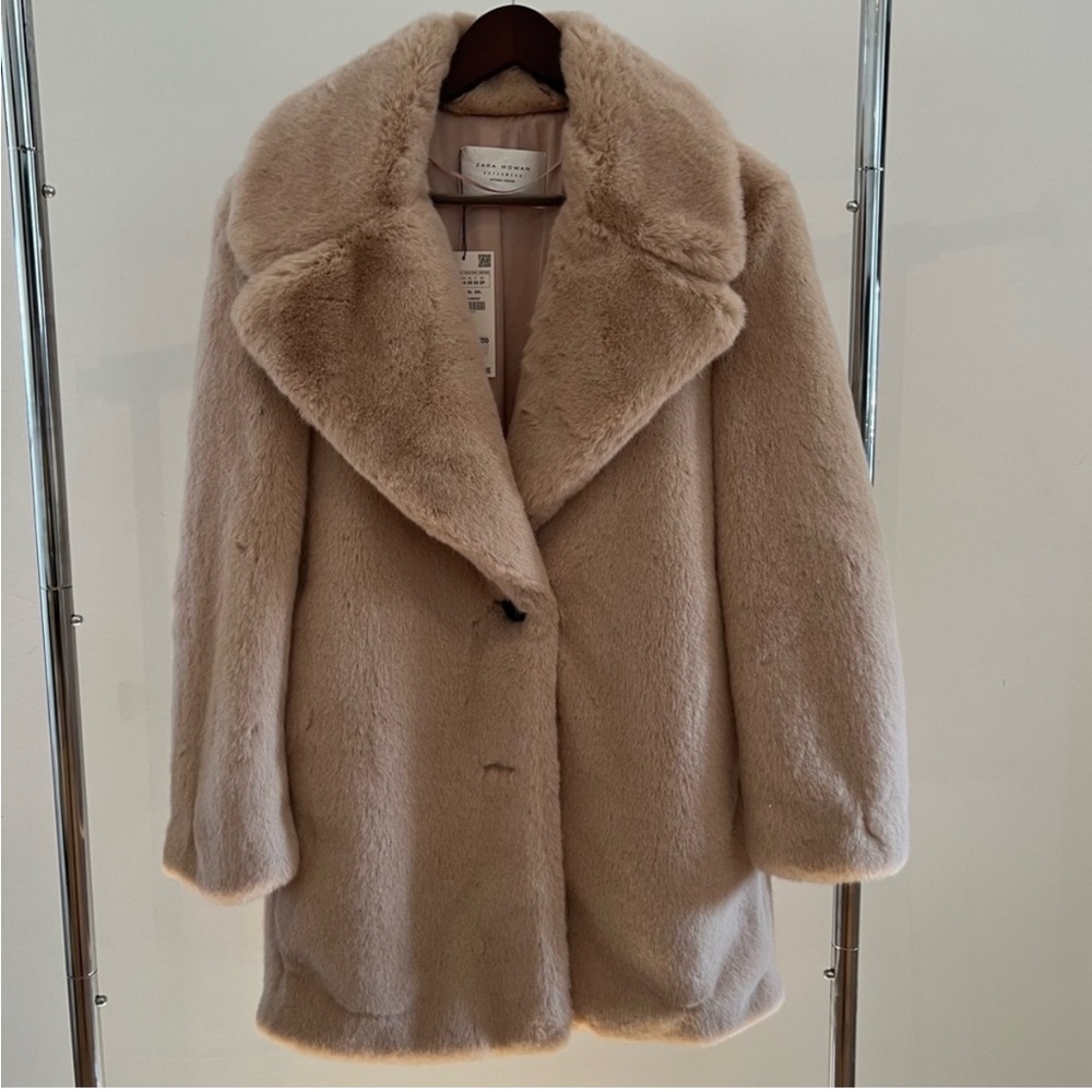 NWT Zara Faux Fur Coat
